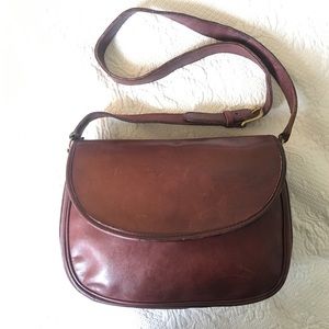 Vintage Coach burgundy brown saddle bag